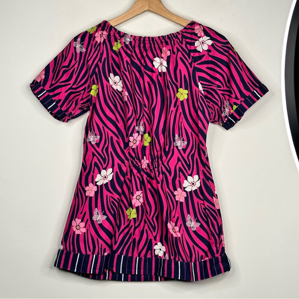 Koi by Kathy Pederson Set of 2 Size XS Scrub Uniform Top Zebra Floral Print - Picture 6 of 9